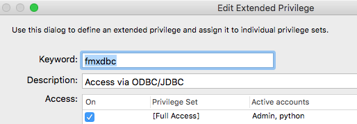 FMXDBC Extended Privilege