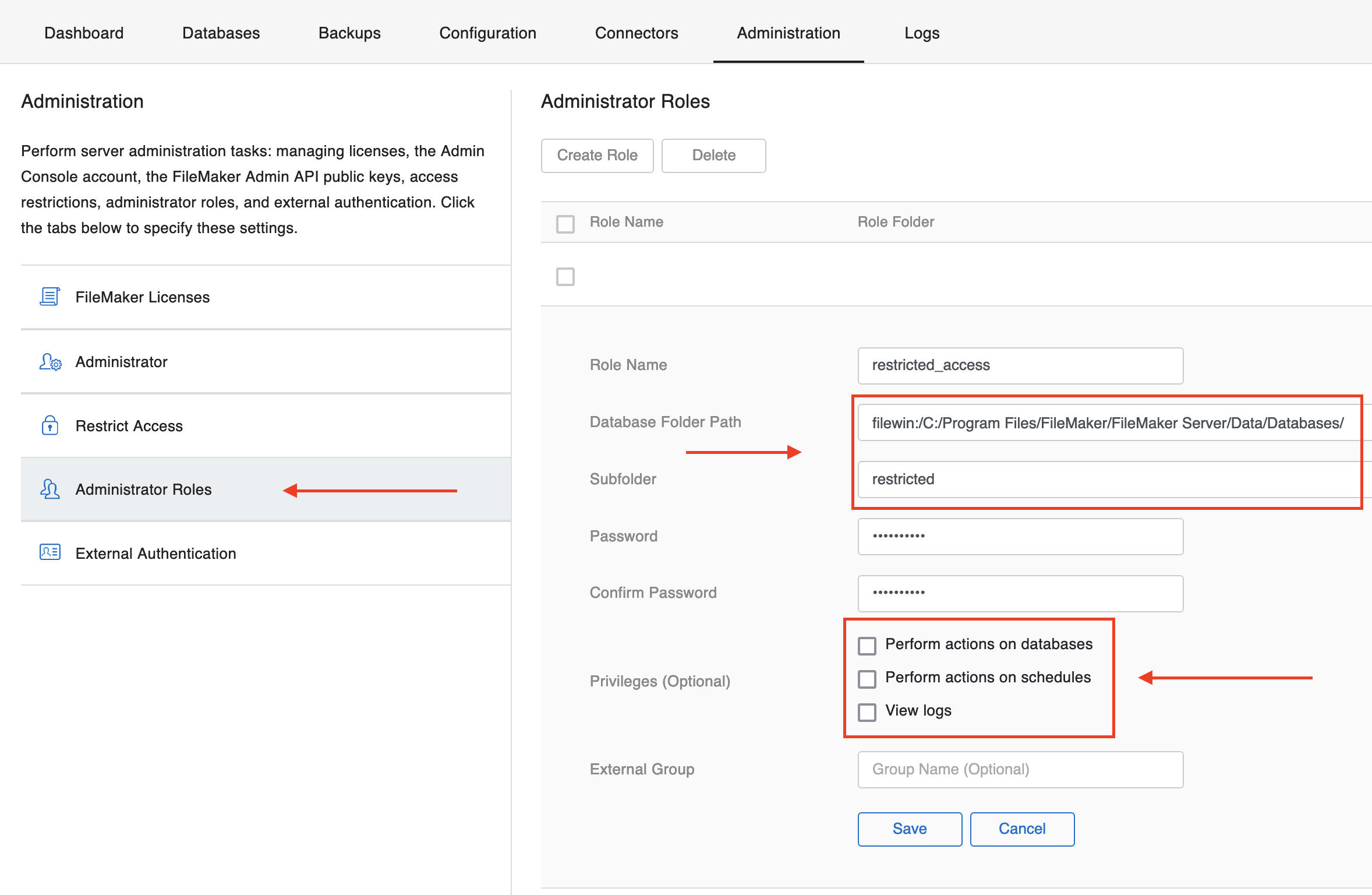 Configuring Administrator Roles