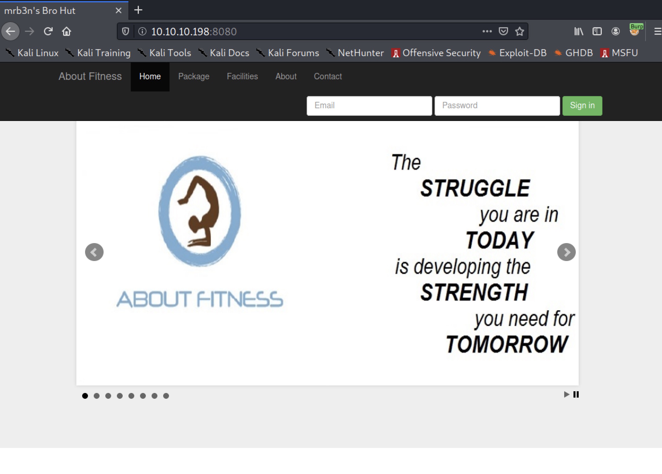 Website on port 8080