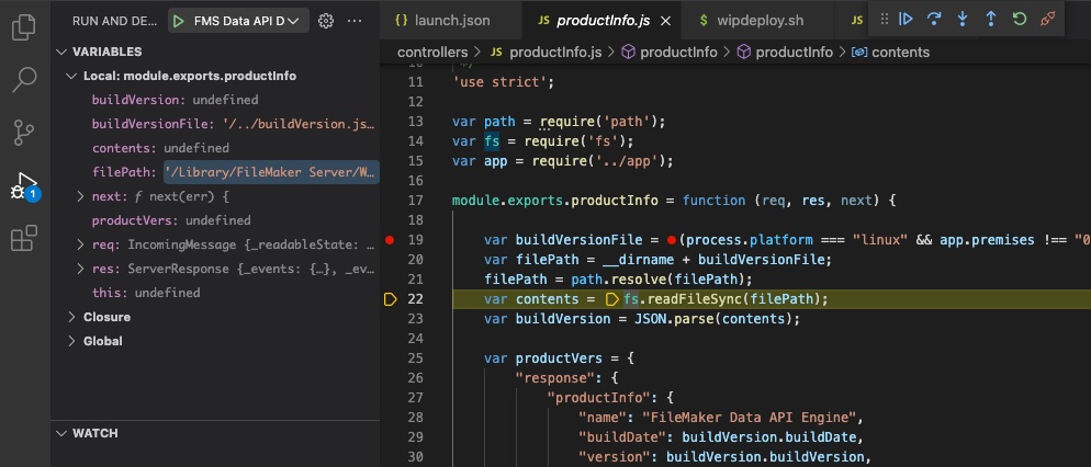 Debugging Data API Code