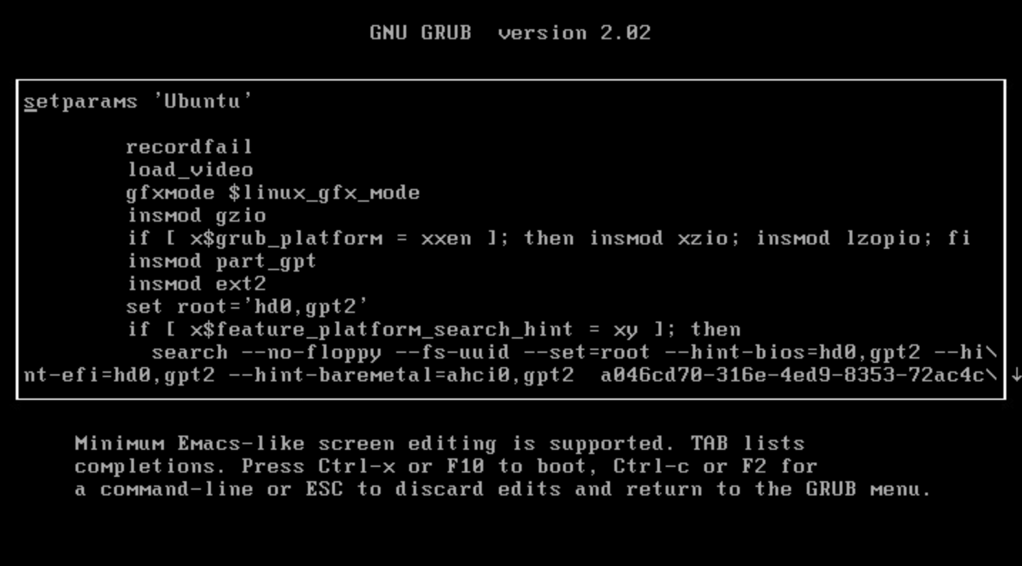 Kernel parameters