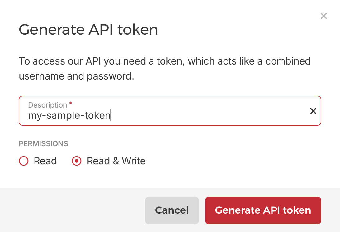 Create an API token